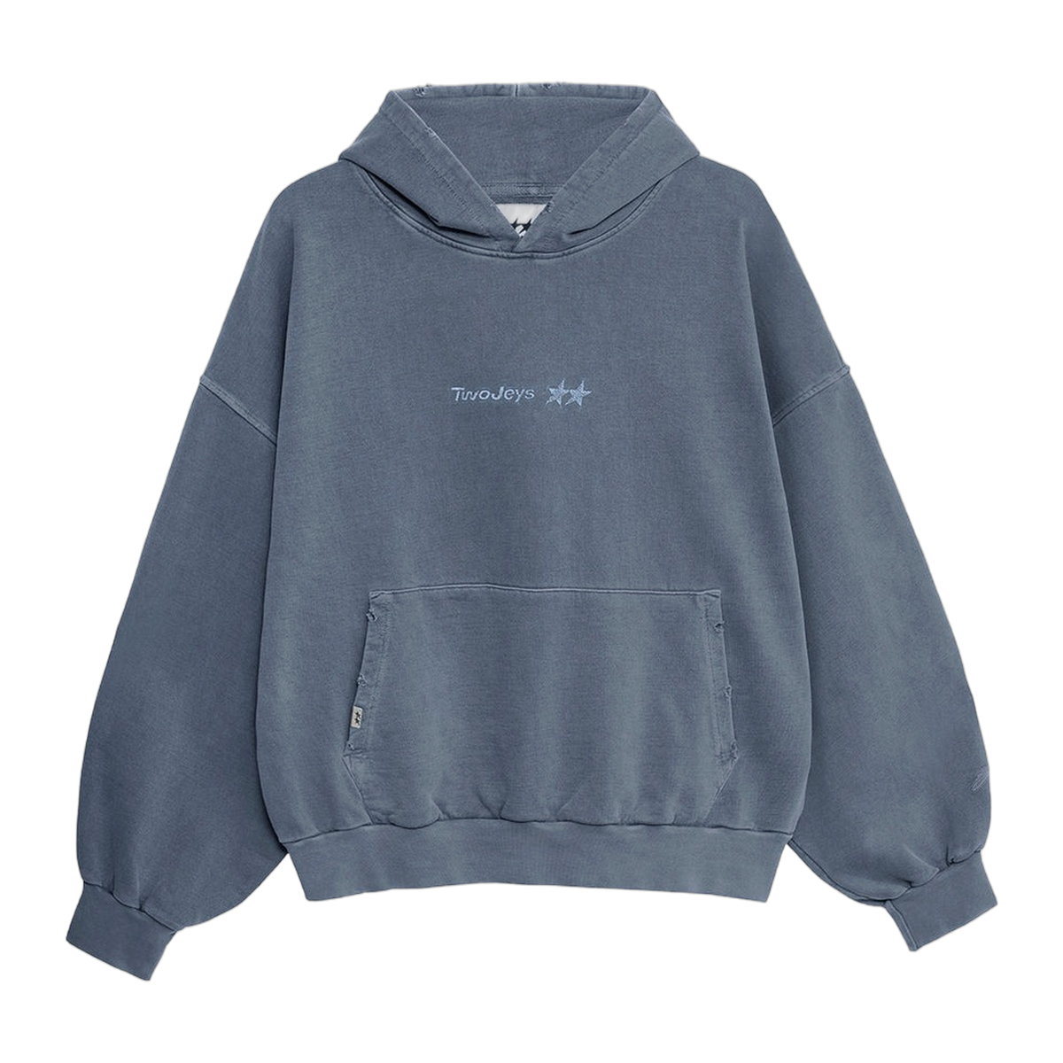 Two Jeys Pigment Dyed Blue Icon Hoodie