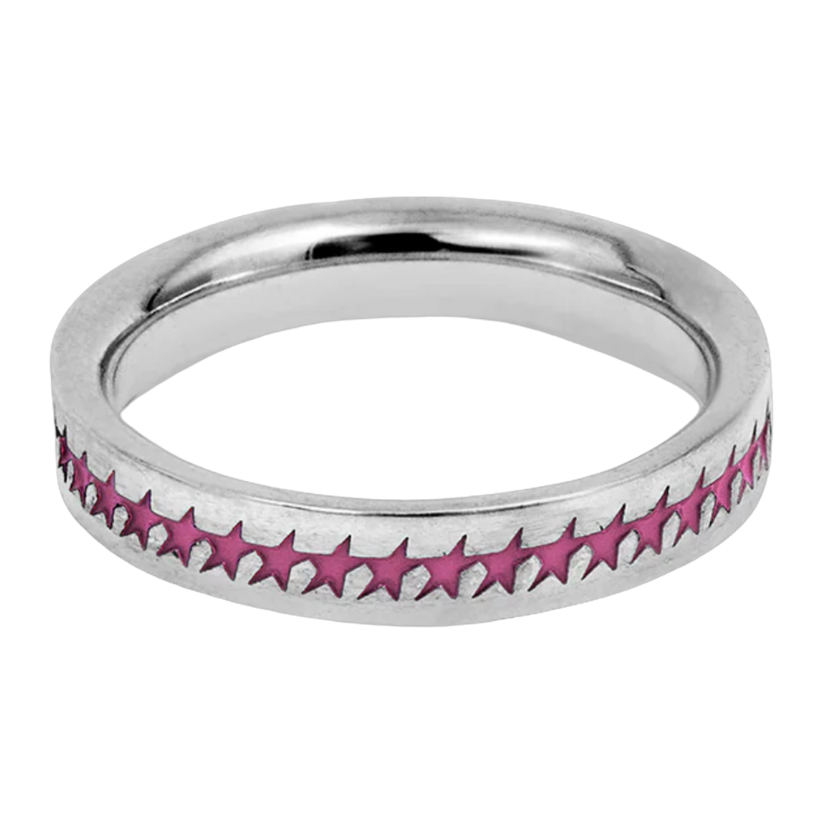 Pink Enameled Starline Ring