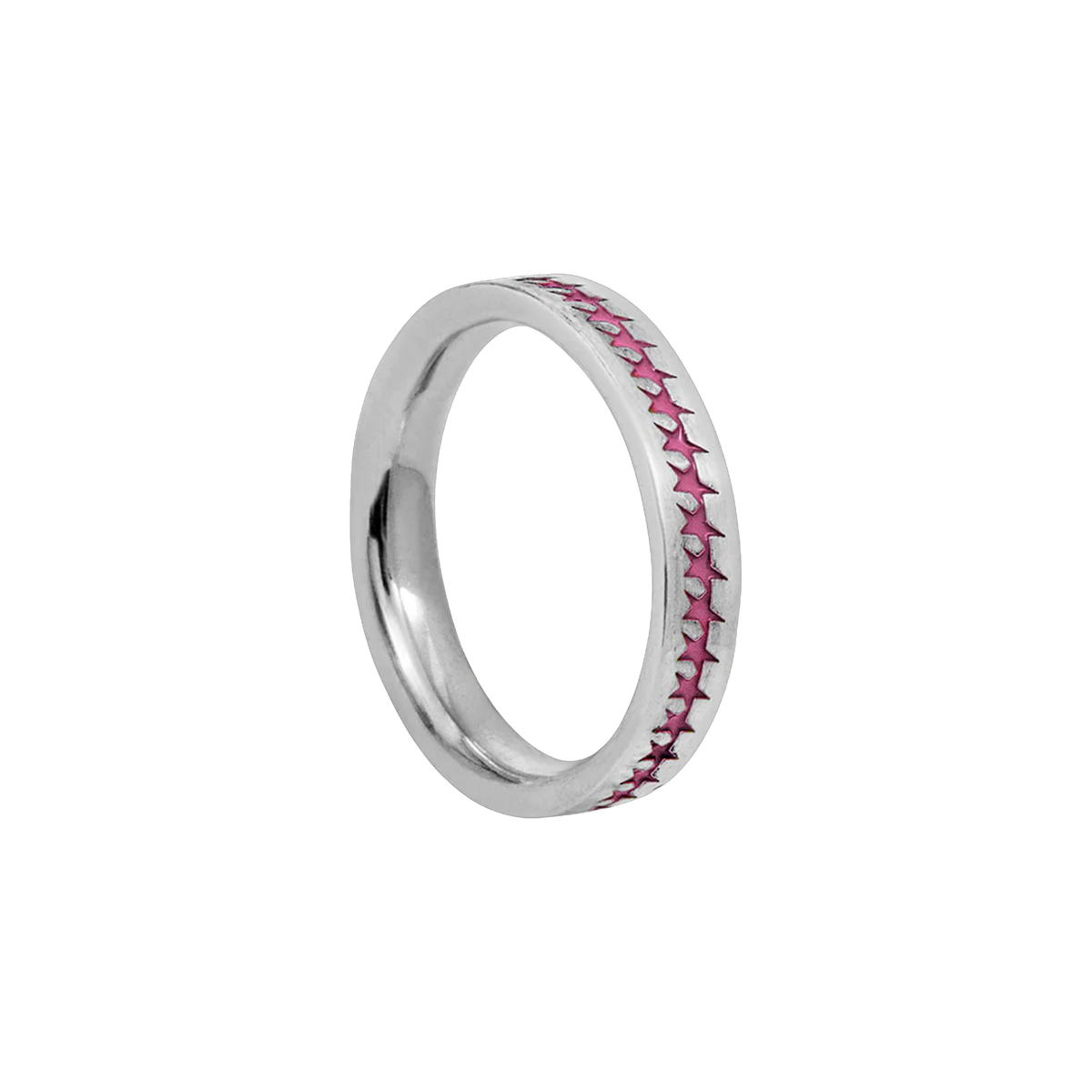 Pink Enameled Starline Ring