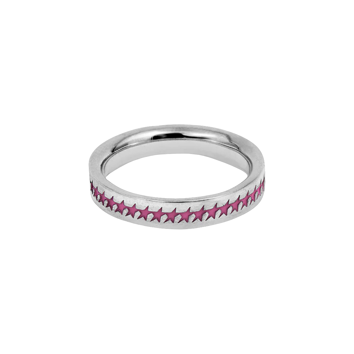 Pink Enameled Starline Ring
