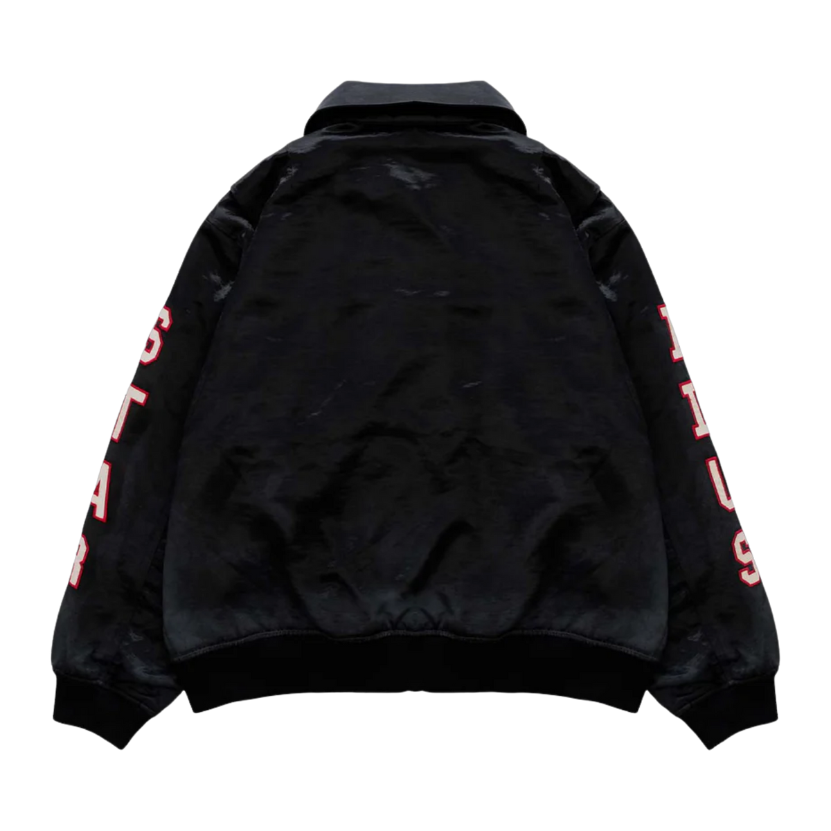 PLUS BLACK SATIN BOMBER JACKET