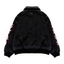 PLUS BLACK SATIN BOMBER JACKET