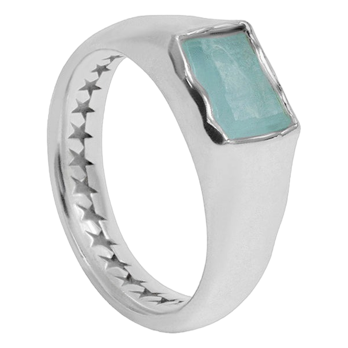Rectangular Blue Stone Ring