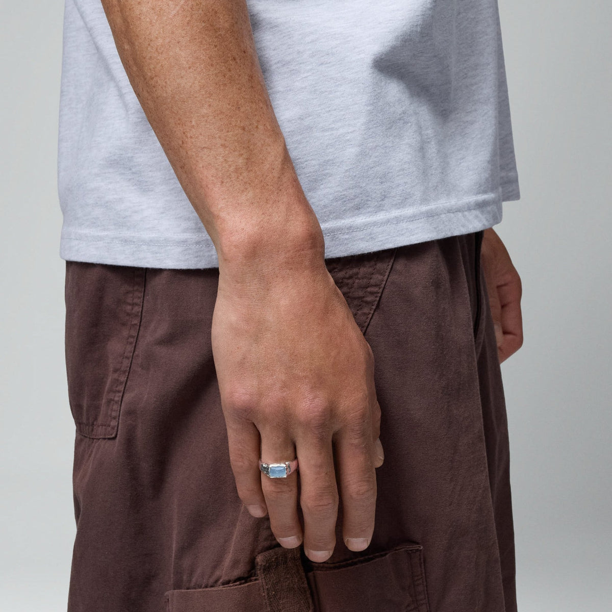 Rectangular Blue Stone Ring