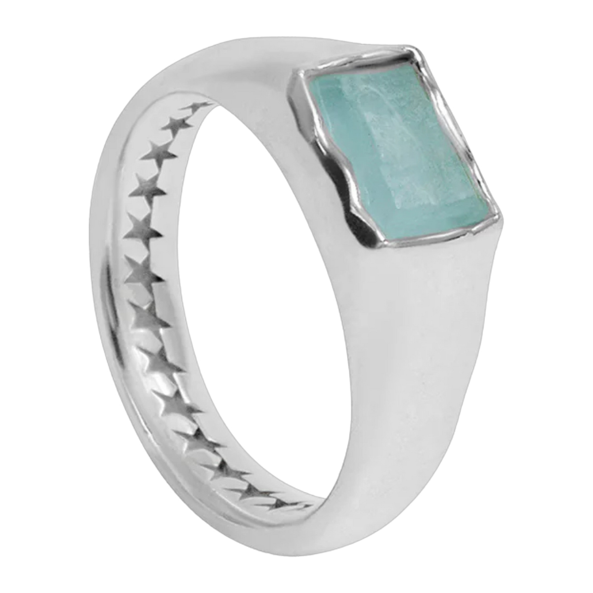 Rectangular Blue Stone Ring
