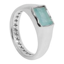 Rectangular Blue Stone Ring