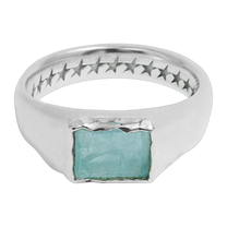 Rectangular Blue Stone Ring