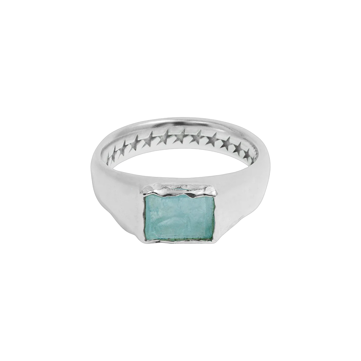 Rectangular Blue Stone Ring