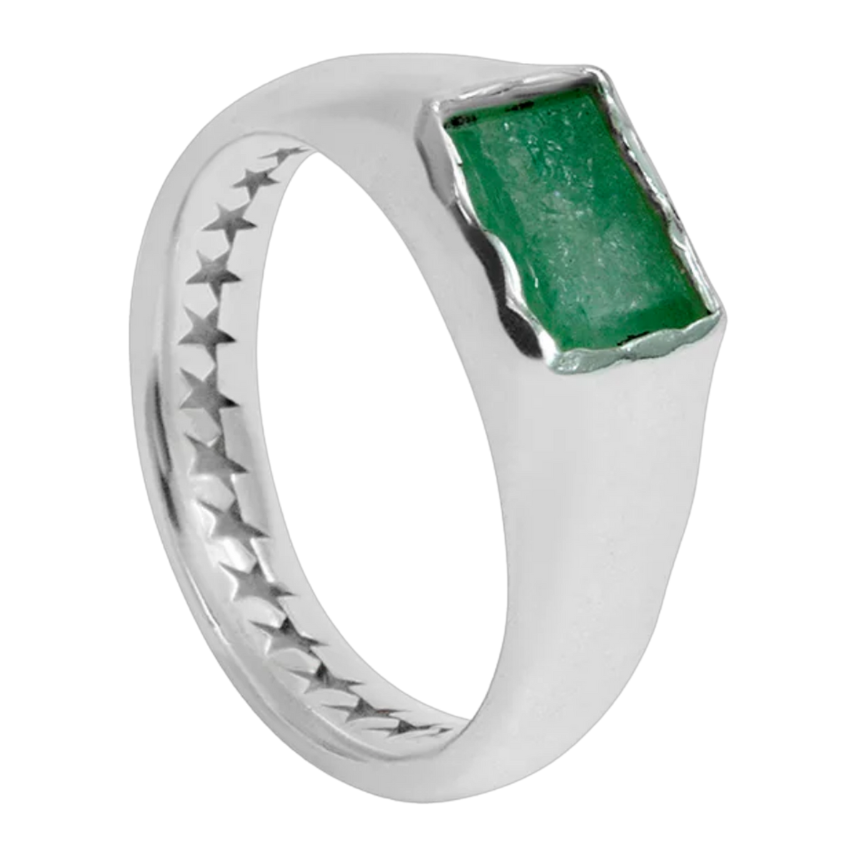 Rectangular Green Stone Ring