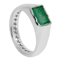 Rectangular Green Stone Ring