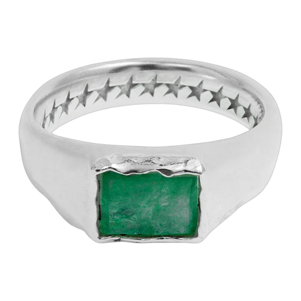 Rectangular Green Stone Ring