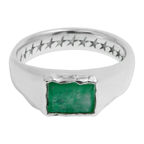 Rectangular Green Stone Ring