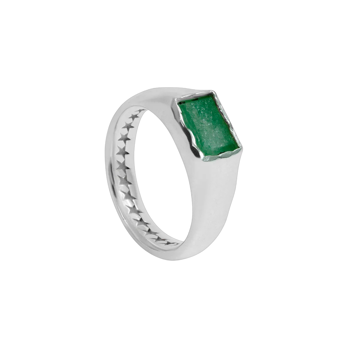 Rectangular Green Stone Ring