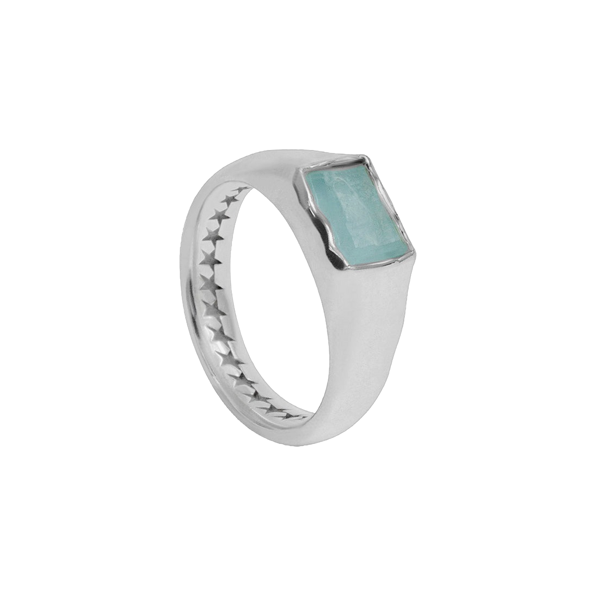Rectangular Blue Stone Ring