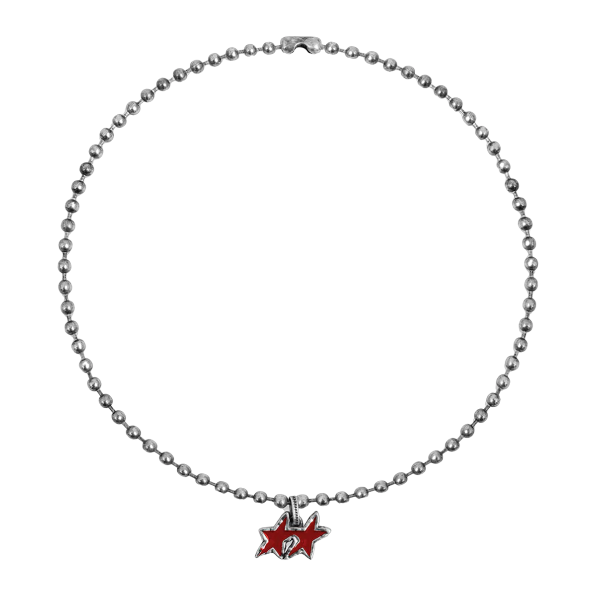 Red Melted Stars Ball Necklace