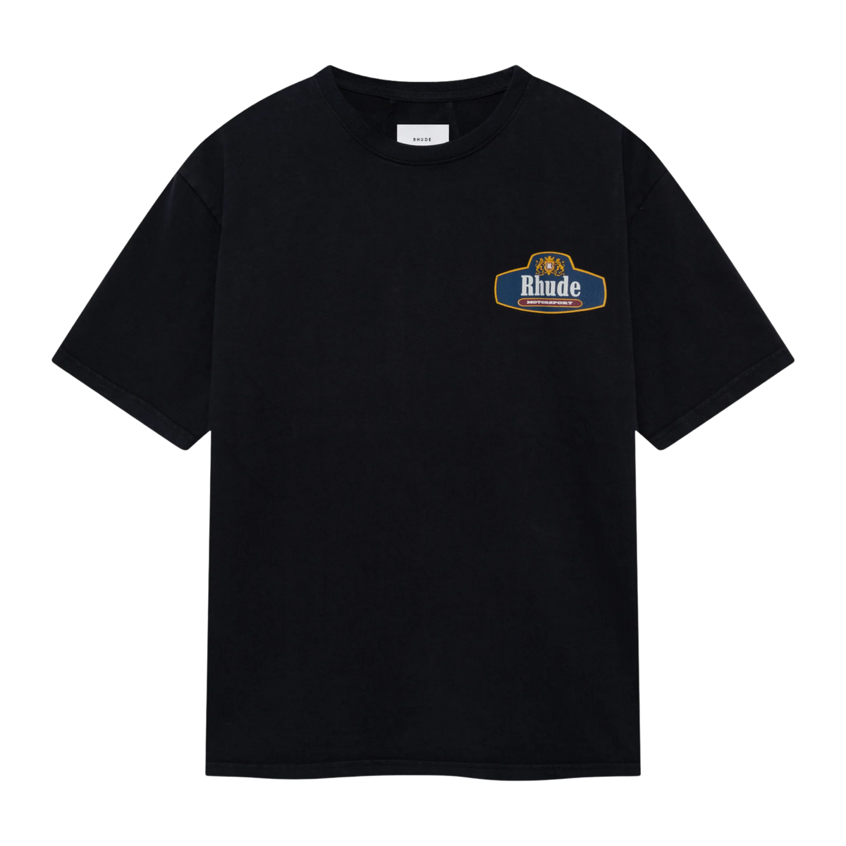 RHUDE RACING CREST TEE VINTAGE BLACK