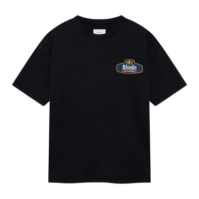RHUDE RACING CREST TEE VINTAGE BLACK