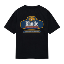 RHUDE RACING CREST TEE VINTAGE BLACK