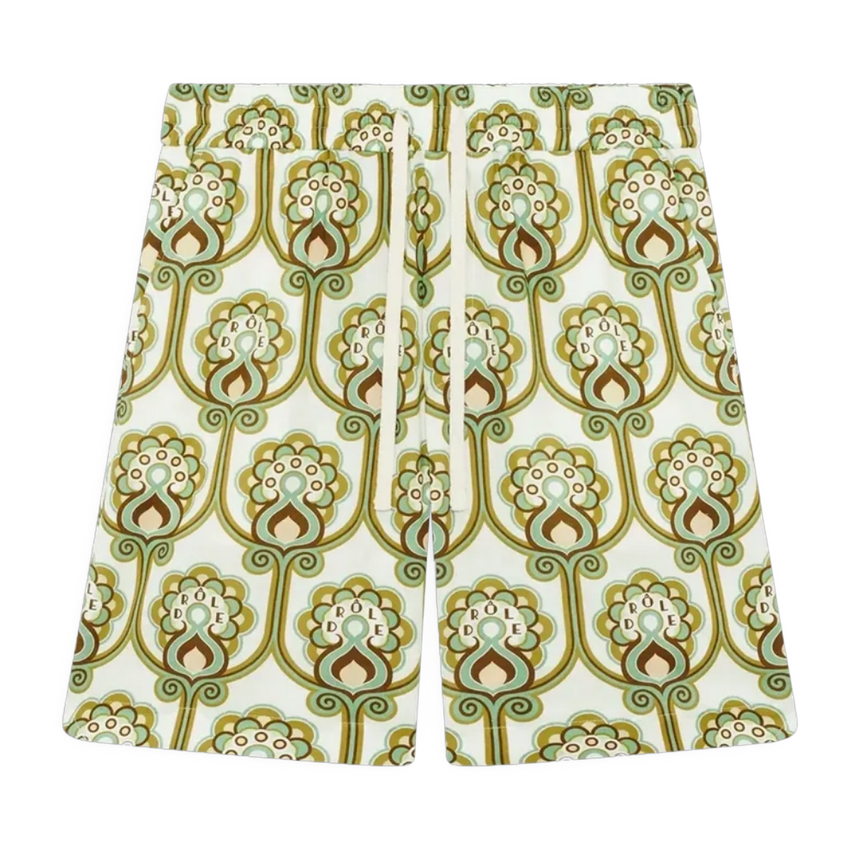 Short Tapisserie Florale Lin