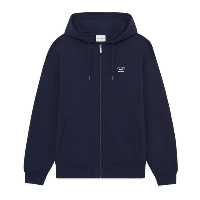 Slogan Zip Sweatshirt Navy