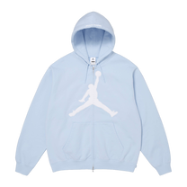 Supreme x Jordan Zip Up Hooded Sweatshirt 'Light Blue'