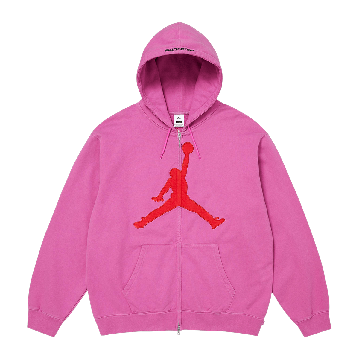 Supreme x Jordan Zip Up Hooded Sweatshirt 'Pink'