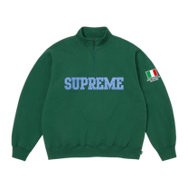 Supreme Shop Flag Half Zip Pullover 'Dark Green Milan'