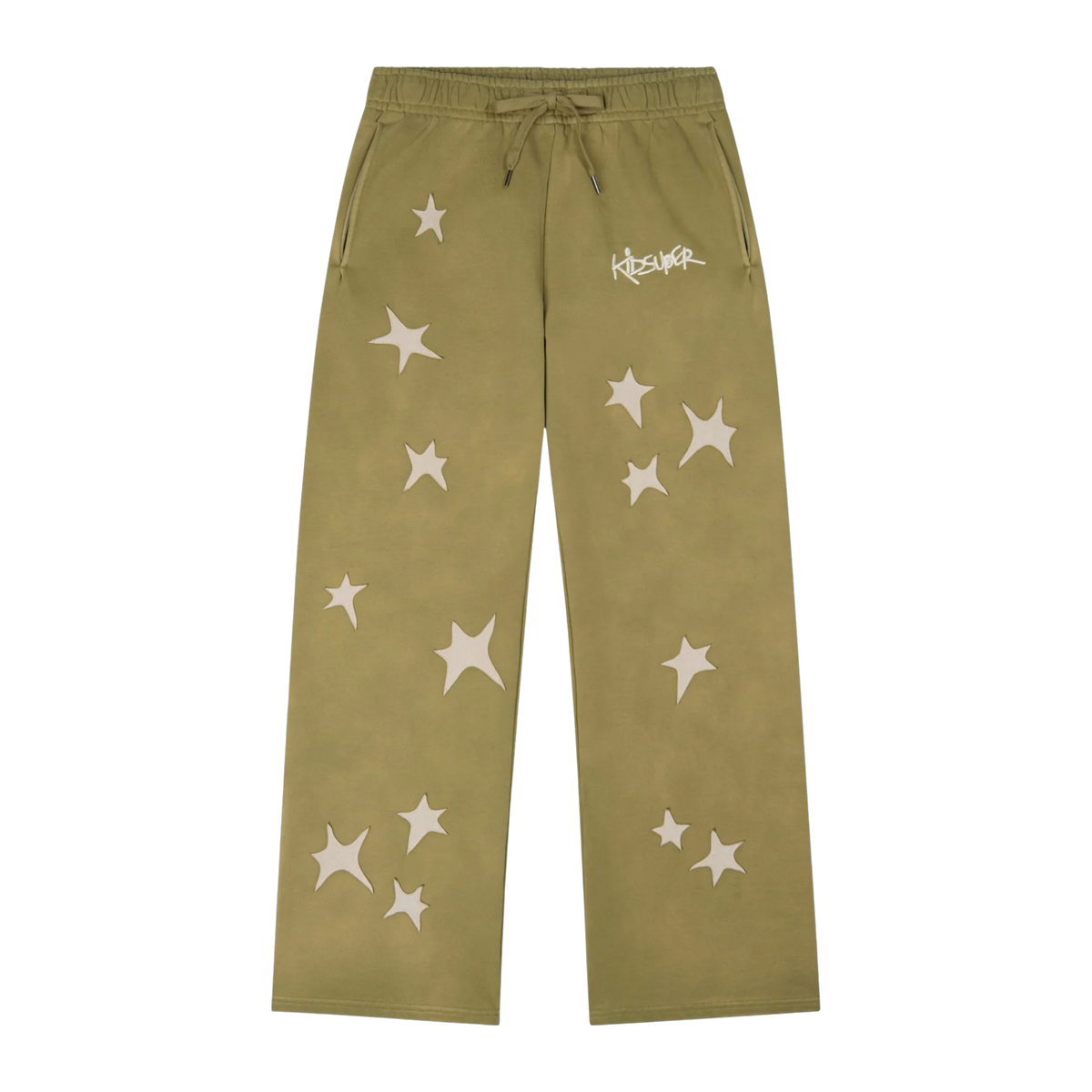 Stars Patchwork Sweatpants Green