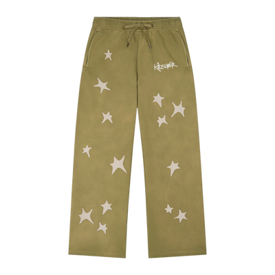 Stars Patchwork Sweatpants Green