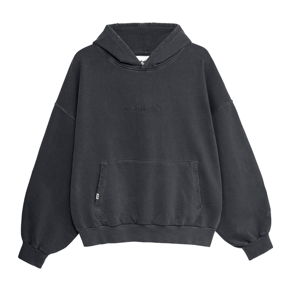 Two Jeys Stone Washed Black Icon Hoodie