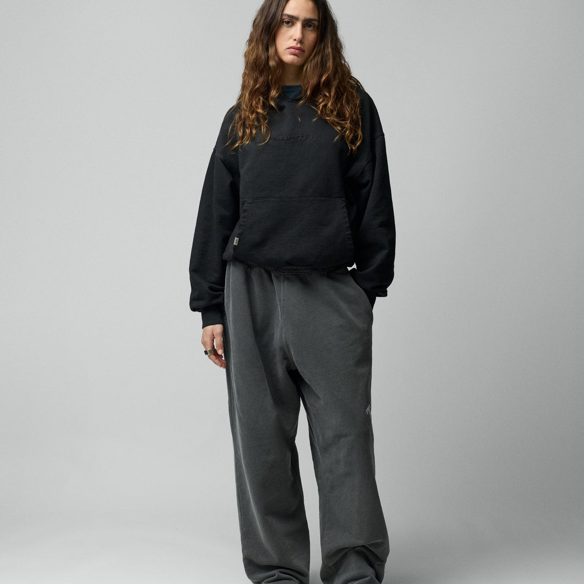 Two Jeys Stone Washed Black Icon Hoodie