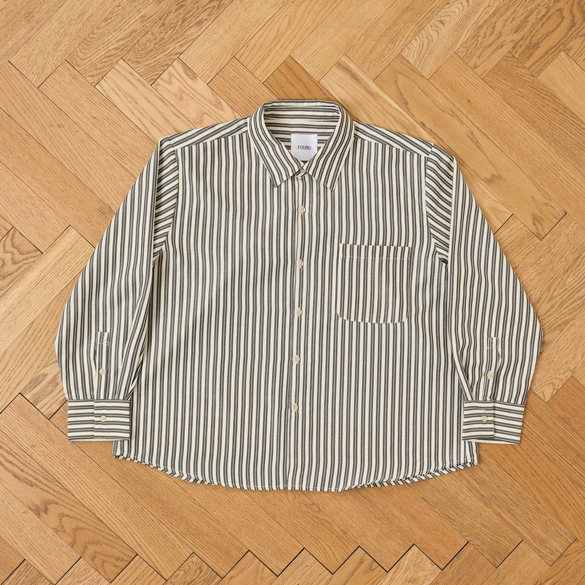 Strip Pocket Oxford Shirt Crea, detail 1