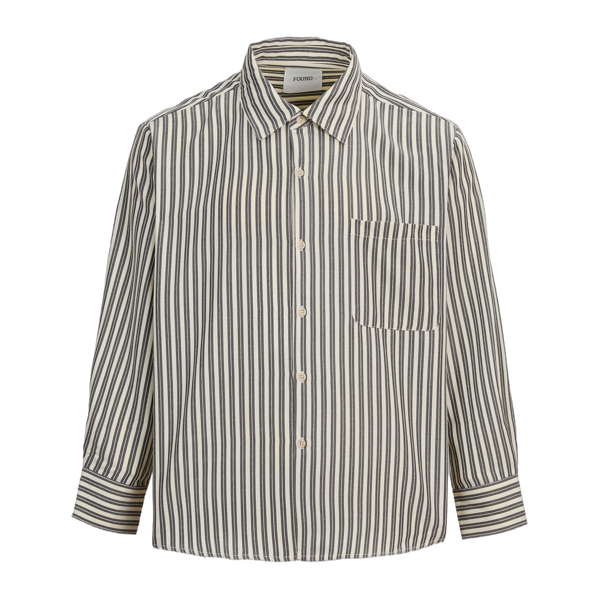 Strip Pocket Oxford Shirt Crea, front
