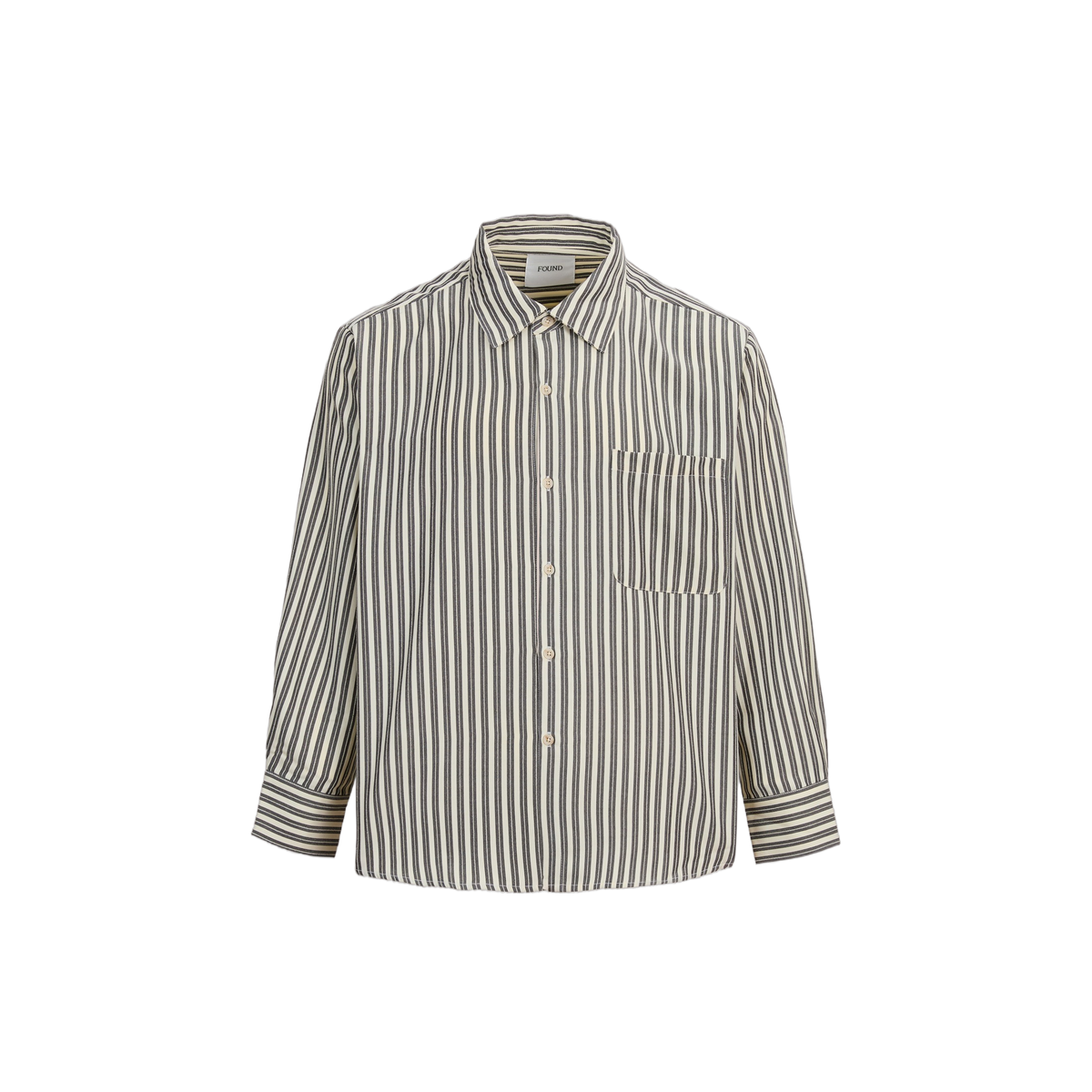 Strip Pocket Oxford Shirt Crea, front