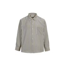 Strip Pocket Oxford Shirt Crea, front