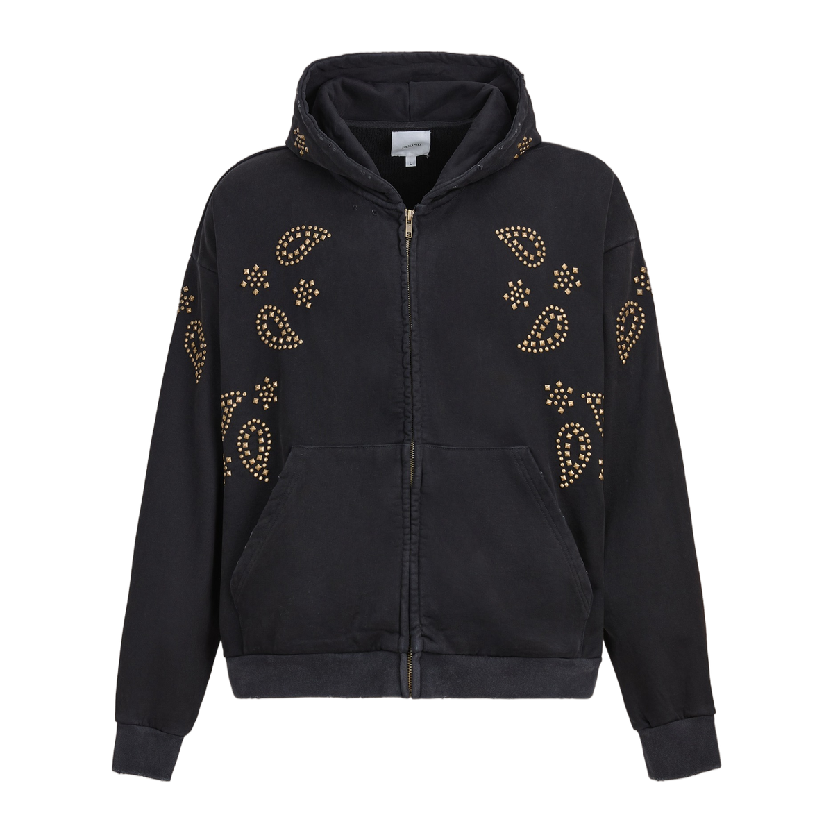 Stud Zip Up Hoodie, front