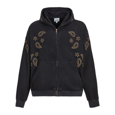 Stud Zip Up Hoodie, front