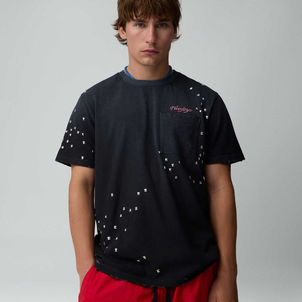 Two Jeys Studded Black Tee