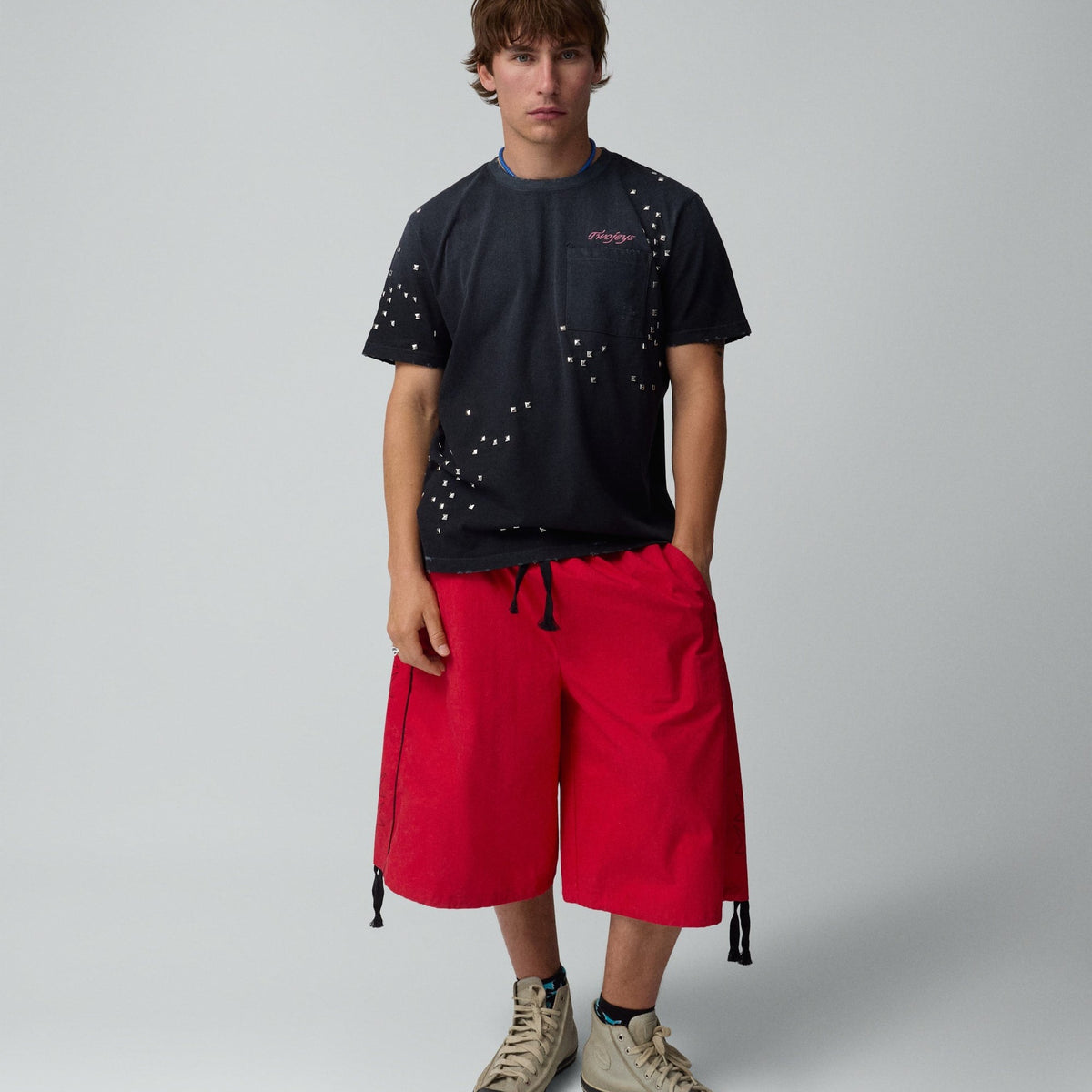 Two Jeys Studded Black Tee
