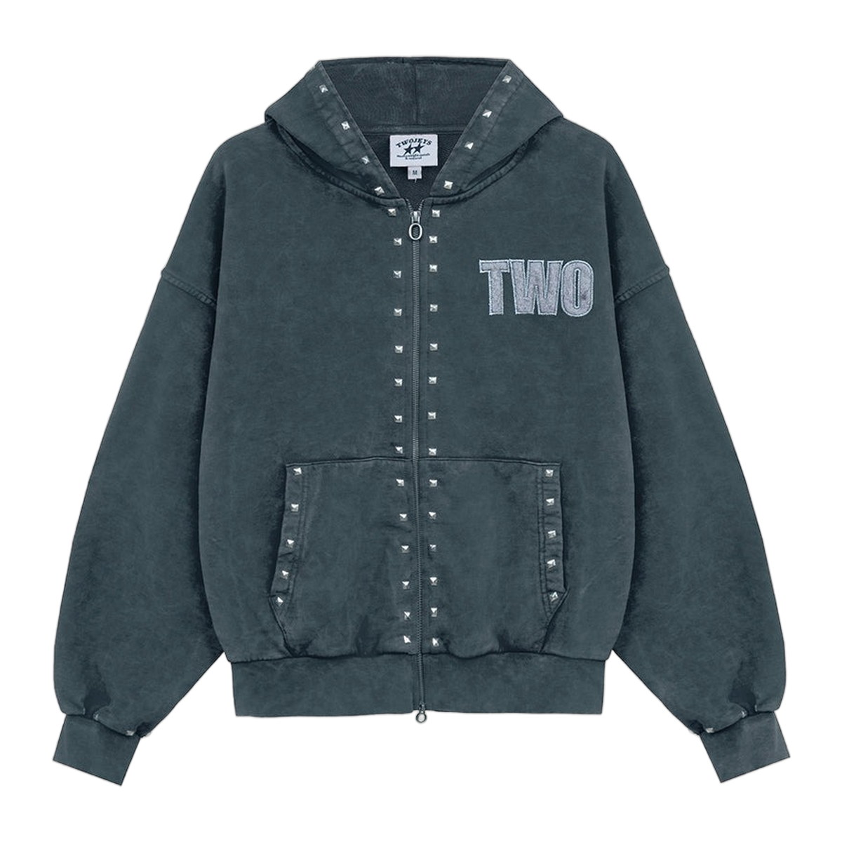 Two Jeys Studded Zipper Black