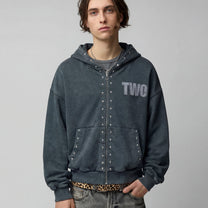 Two Jeys Studded Zipper Black