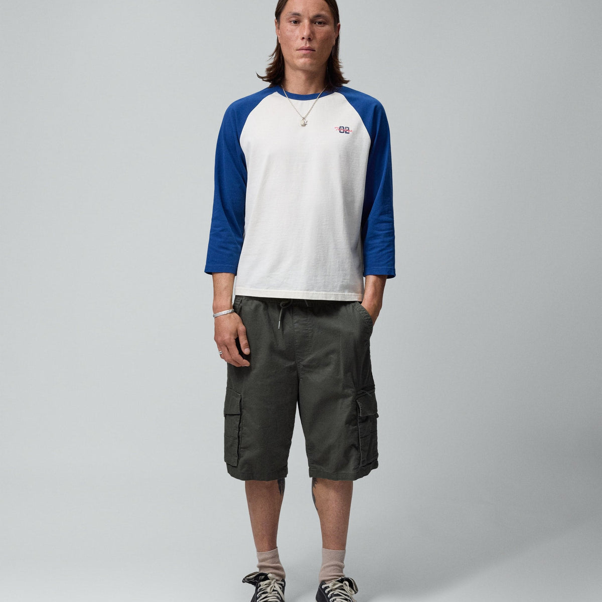 Two Jeys Sun Raglan 3/4 Tee White
