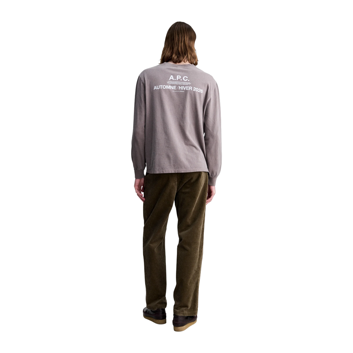 t-shirt manches long apc hiver 26 noisette