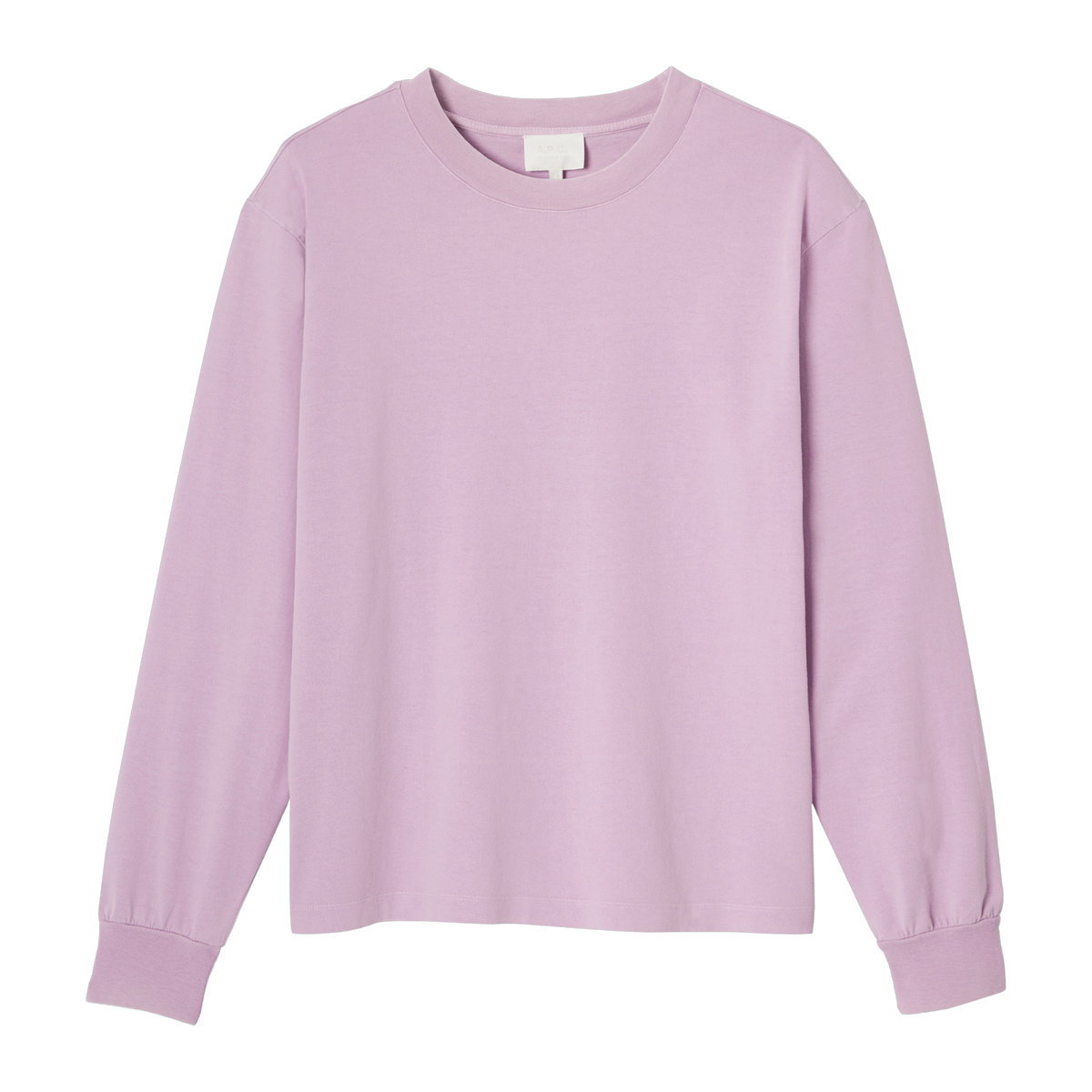 t-shirt manches long apc hiver 26 rose pale