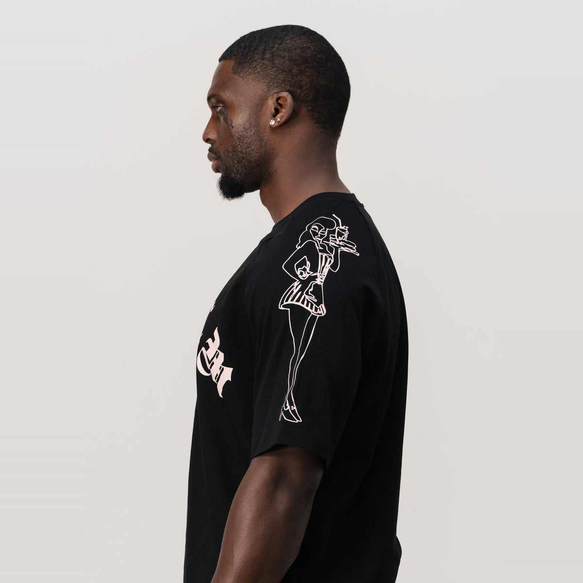 T-shirt Realm Preta e Rosa