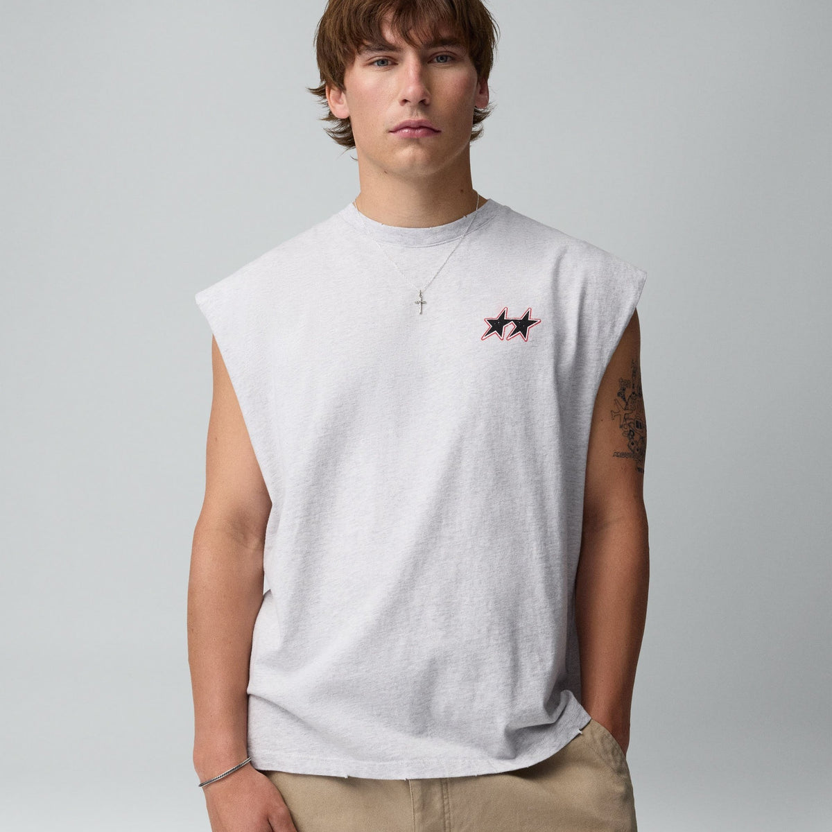 Two Jeys Twojeys Sleeveless Varsity Tee Grey