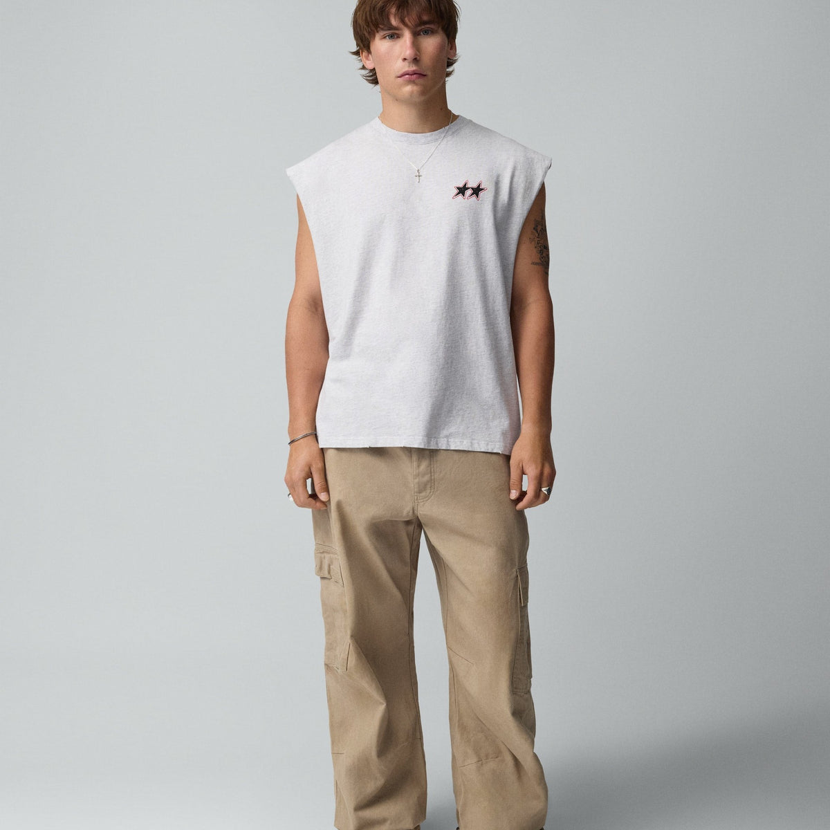 Two Jeys Twojeys Sleeveless Varsity Tee Grey