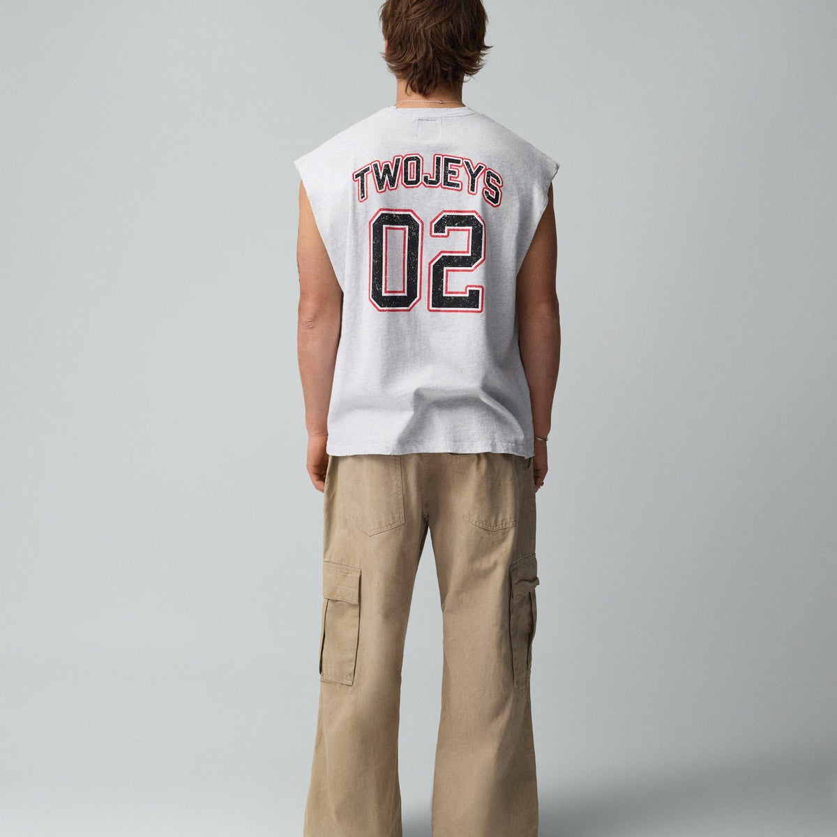 Two Jeys Twojeys Sleeveless Varsity Tee Grey