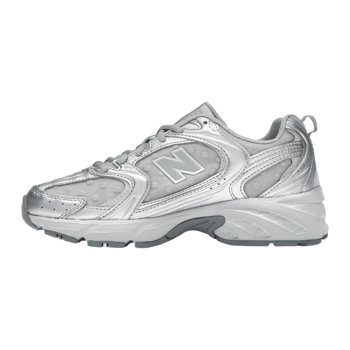 New Balance 530 Silver Metallic Raincloud Polka Dots — kolab