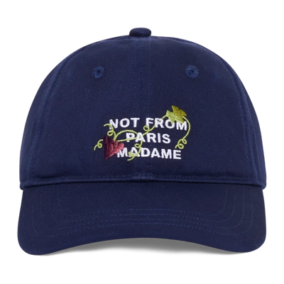 Vine Embroidered Slogan Cap Navy